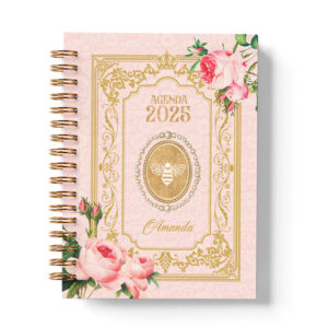 agenda vintage bridgerton realeza floral abelha