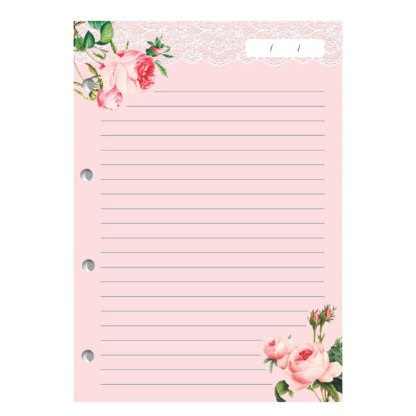 refil_folha_fichario_caderno_pautado_vintage_floral_rosa