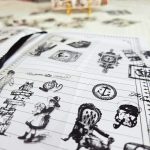 caixa_cartelas_adesivos_vintage_preto_silhouetta_scrapbook_retro_pessoas_objetos_diario_caderno